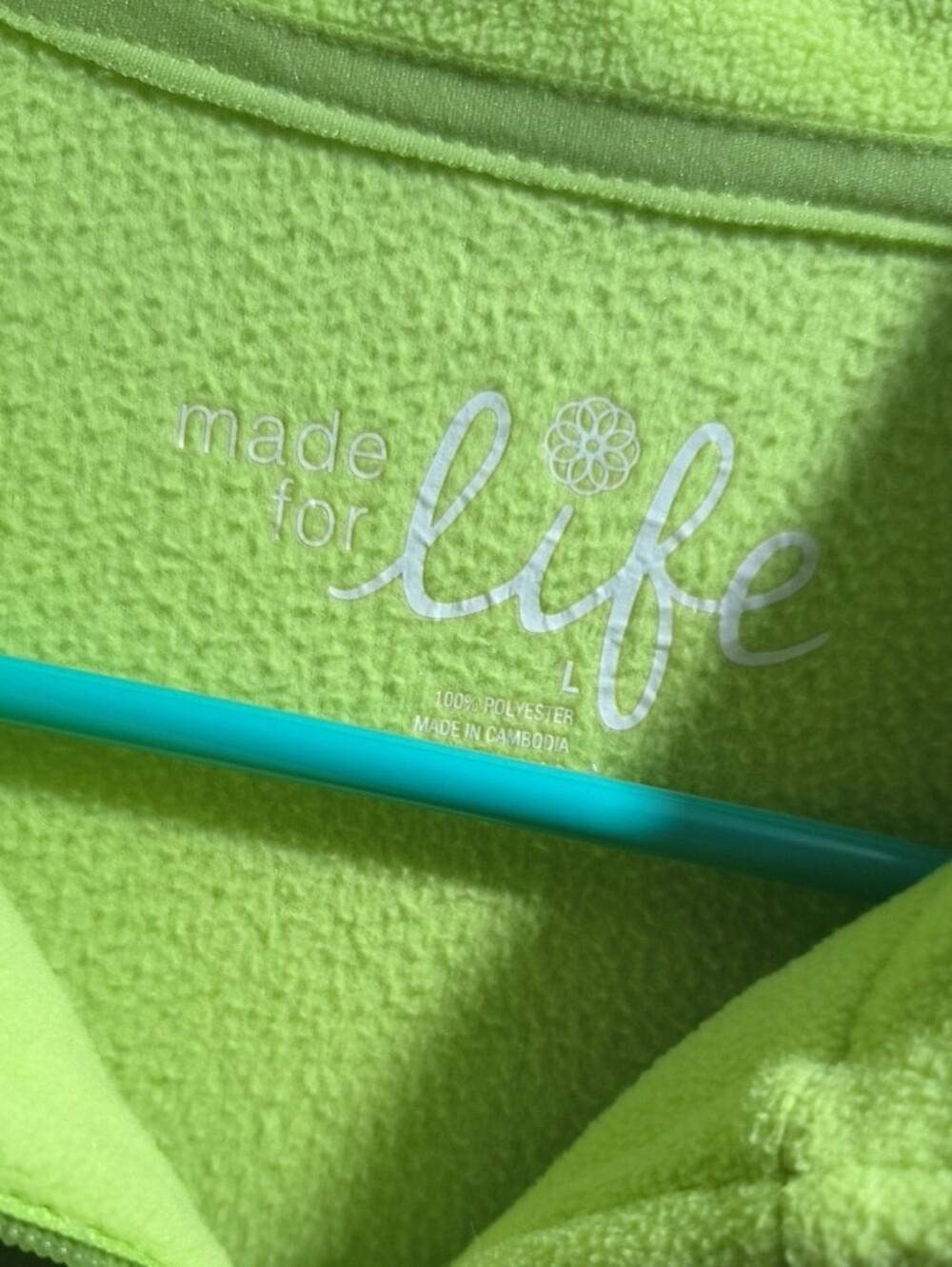 made for life Neon Lime Half-Zip Fleece Pullover - Picture 2 of 3